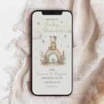 Digital Boho Rainbow Baby Shower Invitation - Baby Girl Baby Shower E-Invite