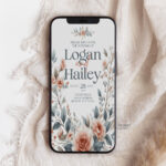 Floral Wedding Invitation Template - Editable Modern Wedding Invite - Text Message E-Invite