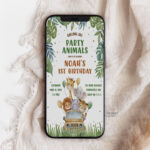 Safari Birthday Party Invitation - Jungle Themed Party E-Invite