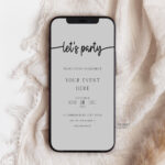 Let's Party Invitation Template - Minimalist Party Text Message E-Invite