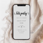 Let's Party Invitation Template - Minimalist Party Text Message E-Invite