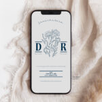 Minimalist Save the Date Template - Editable Floral Wedding Invitation - Text Message E-Invite