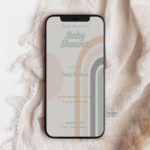 Digital Baby Shower Invitation - Earth and Ember - Boho Rainbow - Baby Girl Baby Shower E-Invite
