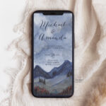 Rustic Wedding Invitation Template - Editable Rustic Mountains Wedding Invite - Text Message E-Invite