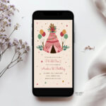 A Wild One 1st Birthday Party Invitation - Text Message Electronic Party E-Invite